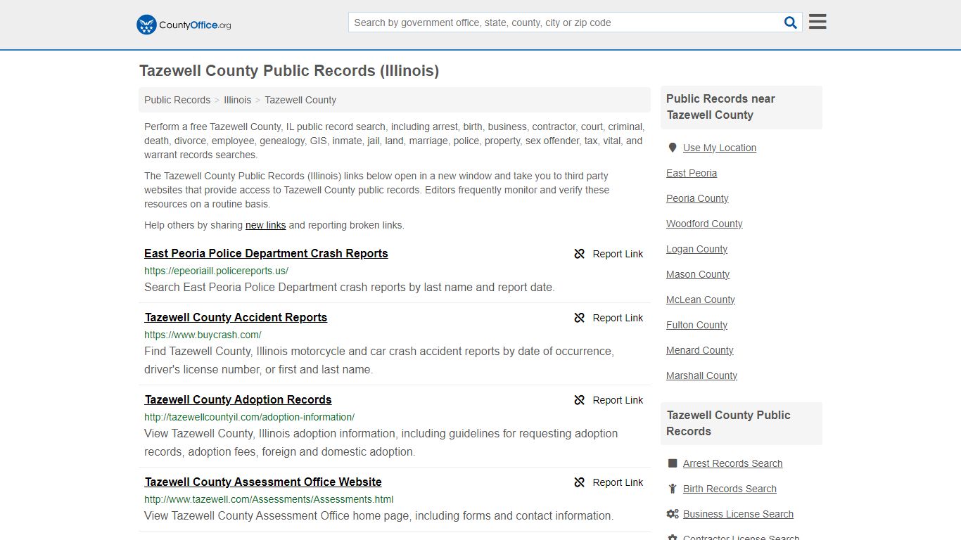 Tazewell County Public Records (Illinois) - County Office